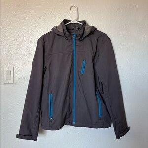 Hype Men's Charcoal Jacket with blue Highlights